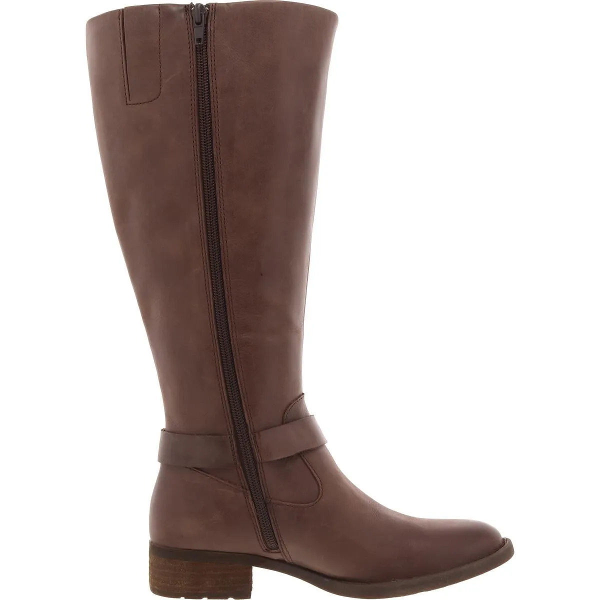 Womens Wide Calf Leather Knee-High Boots