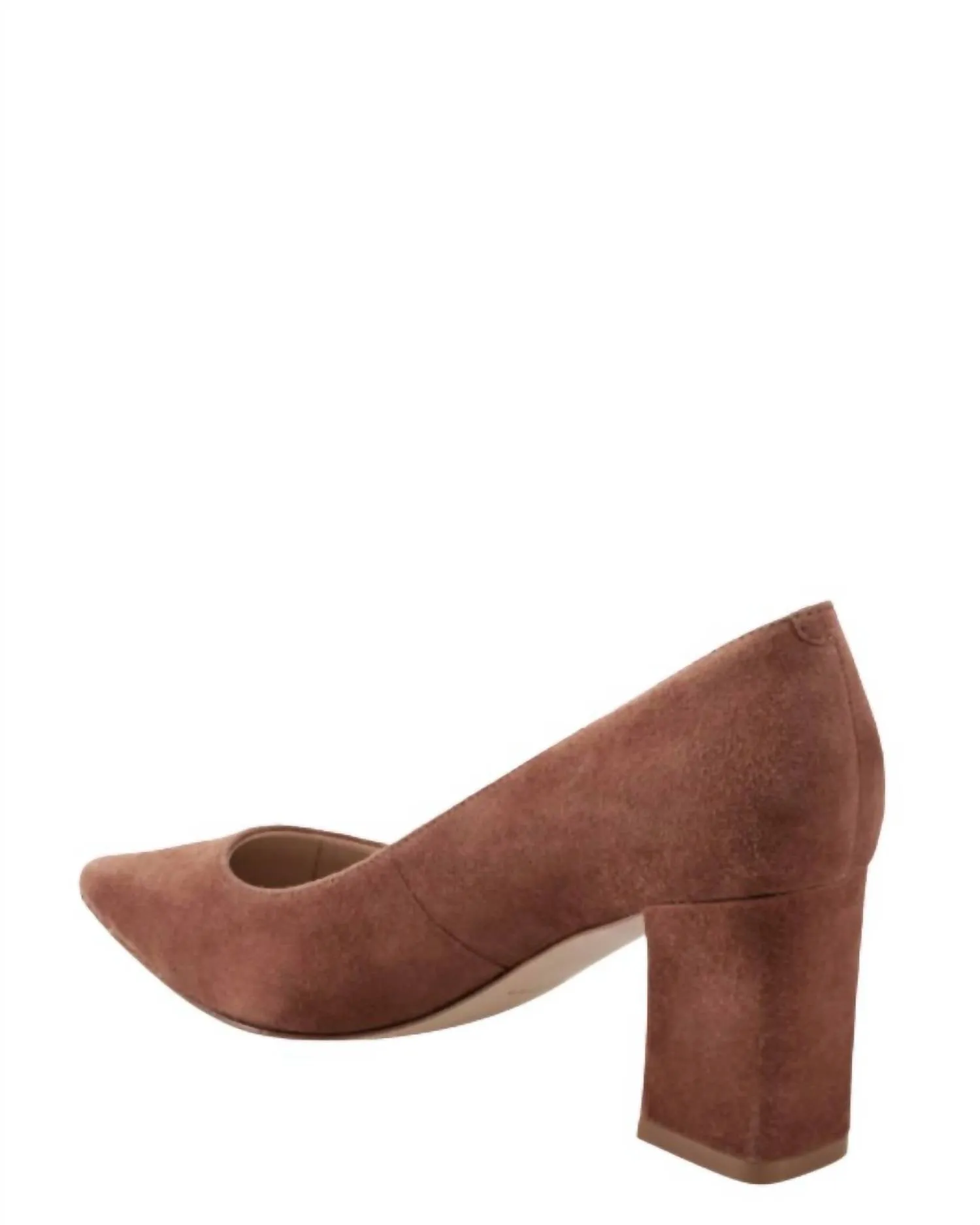 Women's Zala Block Heel Pump In Med Nat Suede