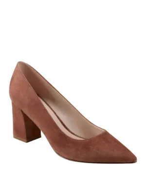 Women's Zala Block Heel Pump In Med Nat Suede
