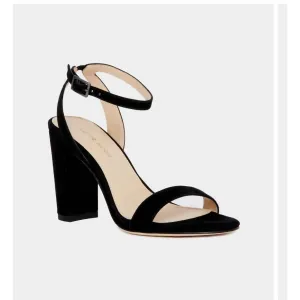 Women's Zia Suede Block Heels In Black Kid Suede