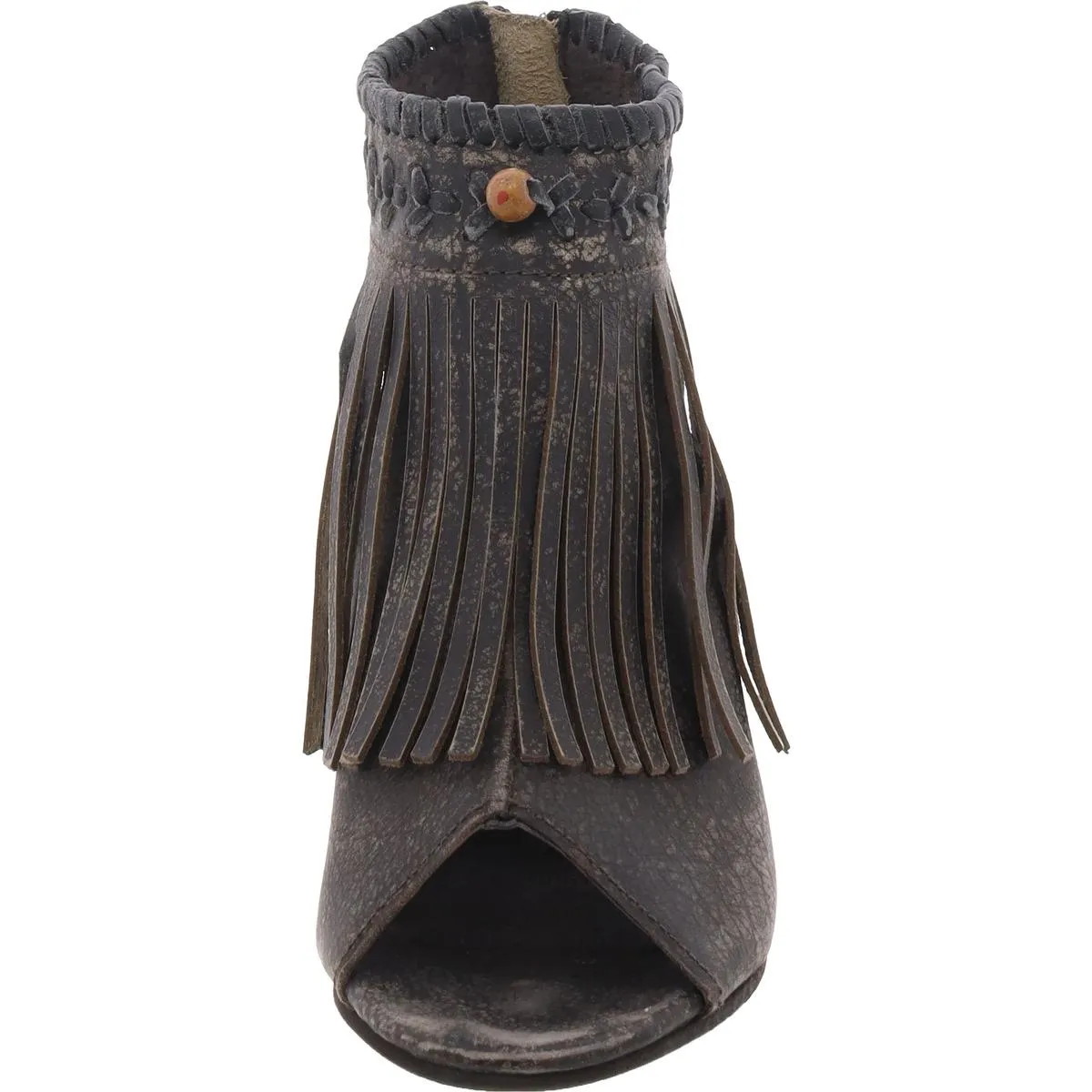 Womens Zipper Block Heels