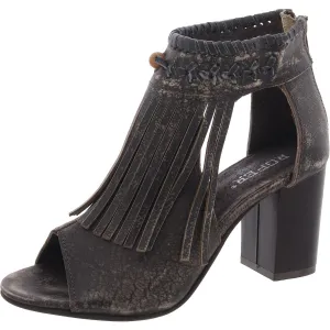 Womens Zipper Block Heels