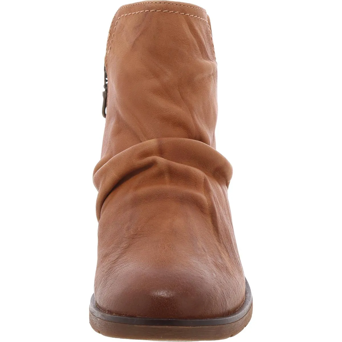 Womens Zipper Faux Leather Ankle Boots