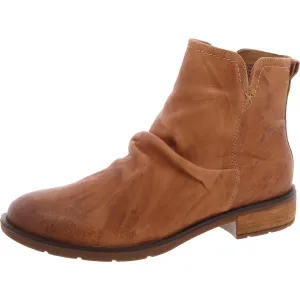Womens Zipper Faux Leather Ankle Boots