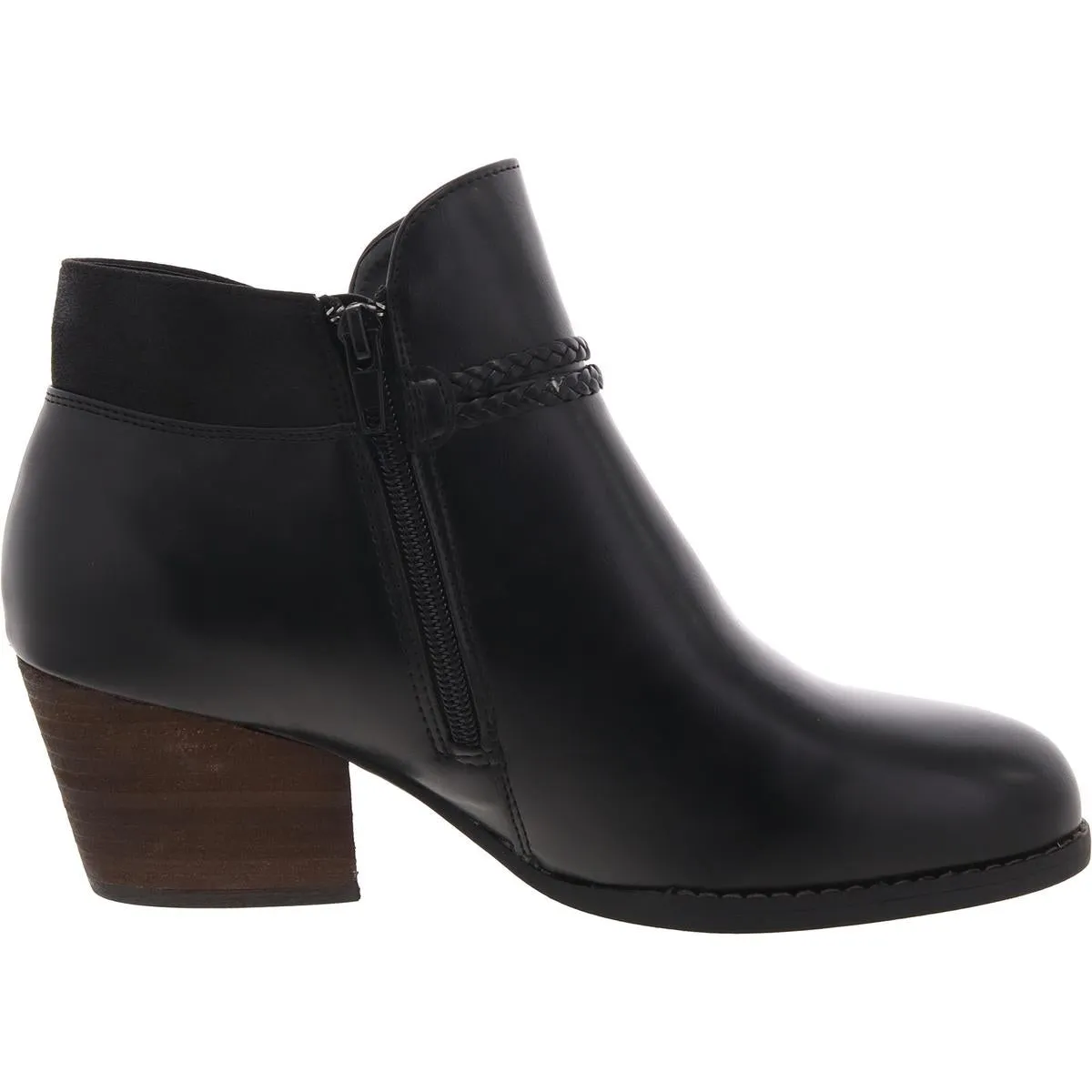 Womens Zipper Faux Leather Booties