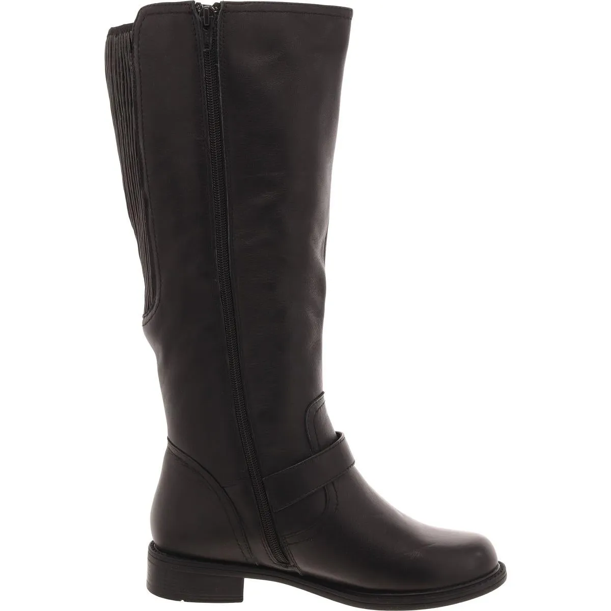 Womens Zipper Faux Leather Knee-High Boots