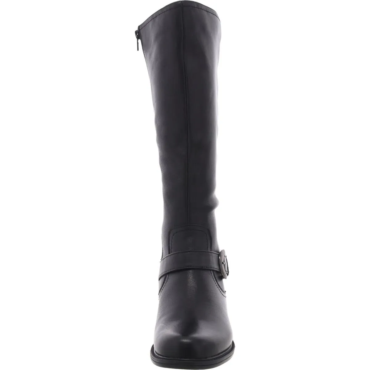 Womens Zipper Faux Leather Knee-High Boots