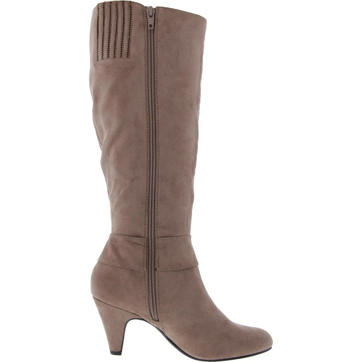 Womens Zipper Faux Suede Knee-High Boots