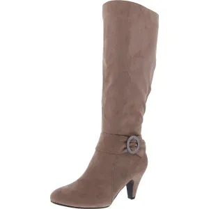 Womens Zipper Faux Suede Knee-High Boots