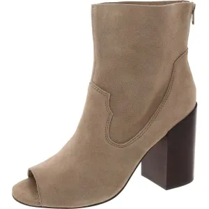 Womens Zipper Faux Suede Mid-Calf Boots