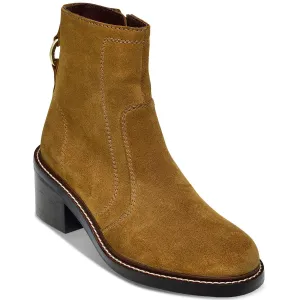 Womens Zipper Leather Ankle Boots