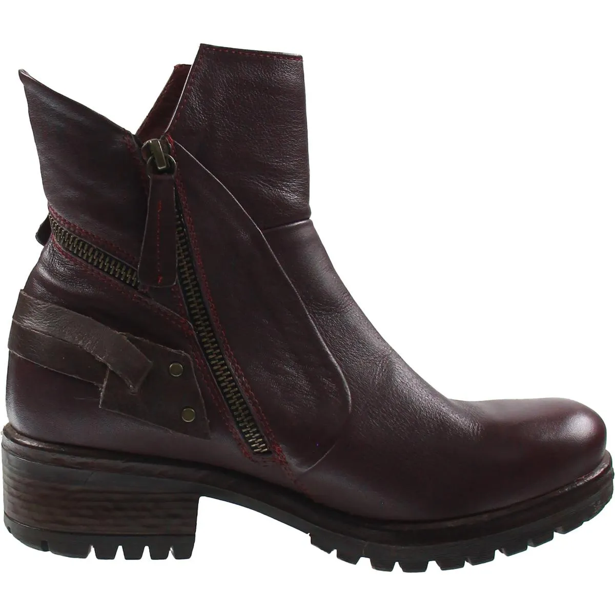 Womens Zipper Leather Booties