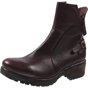 Womens Zipper Leather Booties