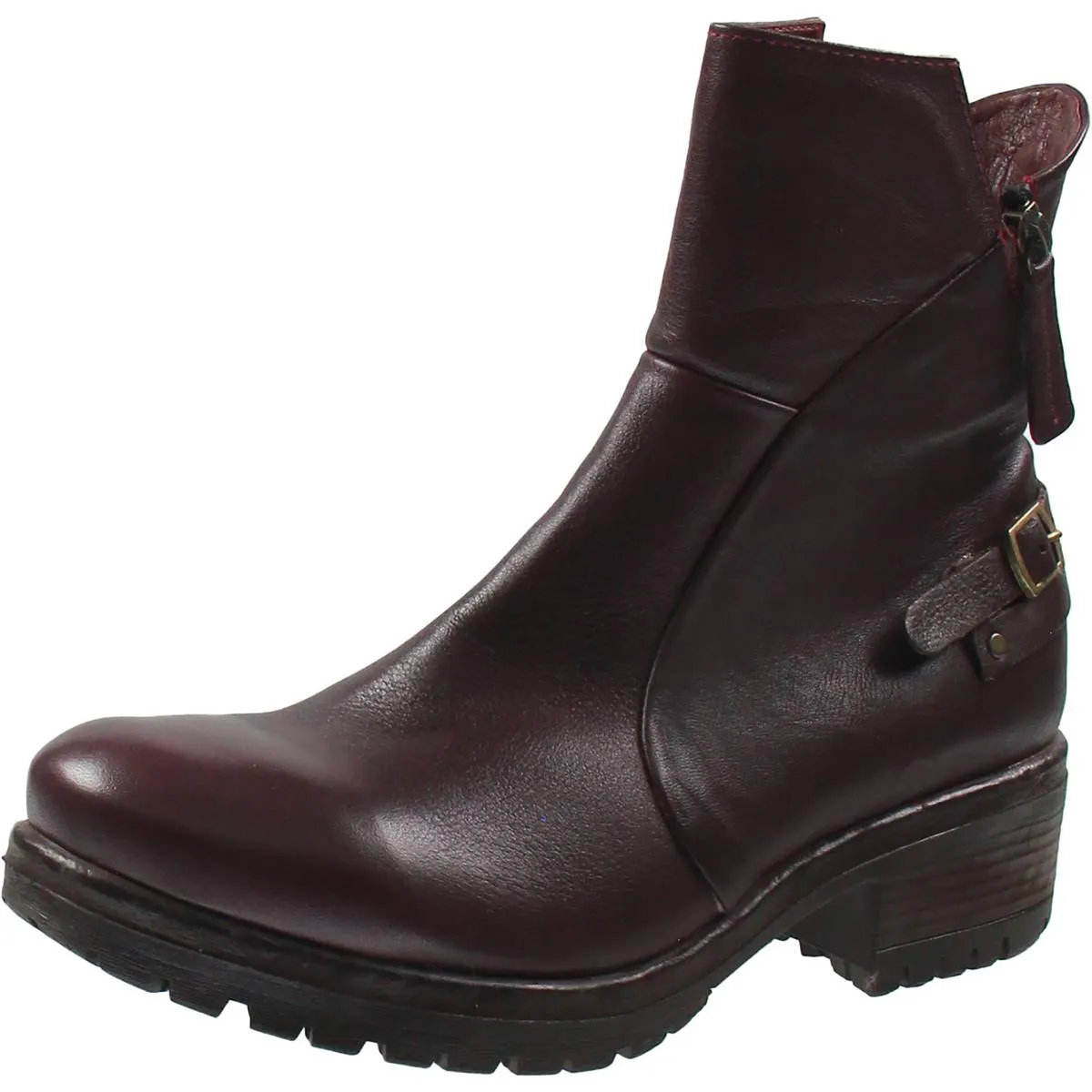 Womens Zipper Leather Booties