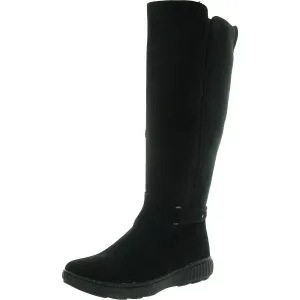 Womens Zipper Leather Knee-High Boots