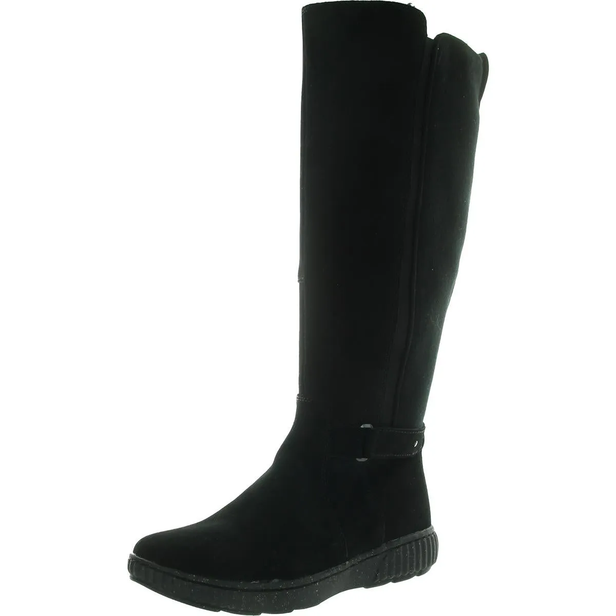 Womens Zipper Leather Knee-High Boots