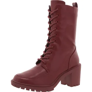 Womens Zipper Man Made Combat & Lace-Up Boots