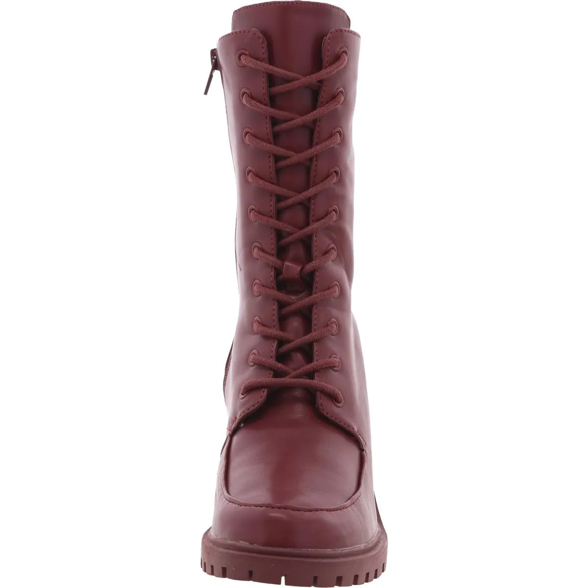 Womens Zipper Man Made Combat & Lace-Up Boots