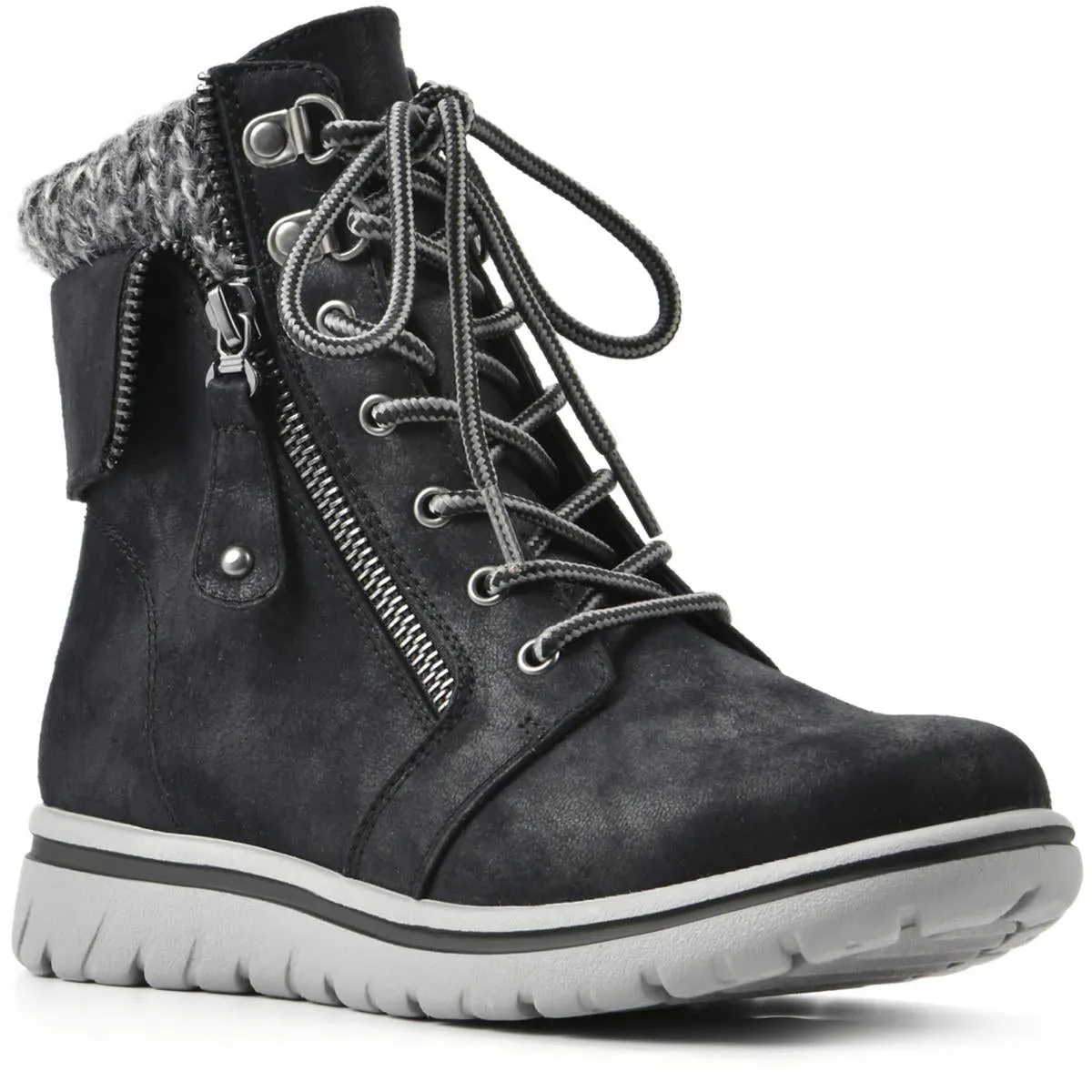 Womens Zipper Man Made Winter & Snow Boots