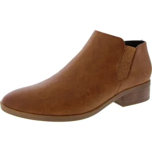 Womens Zipper Manmade Block Heels