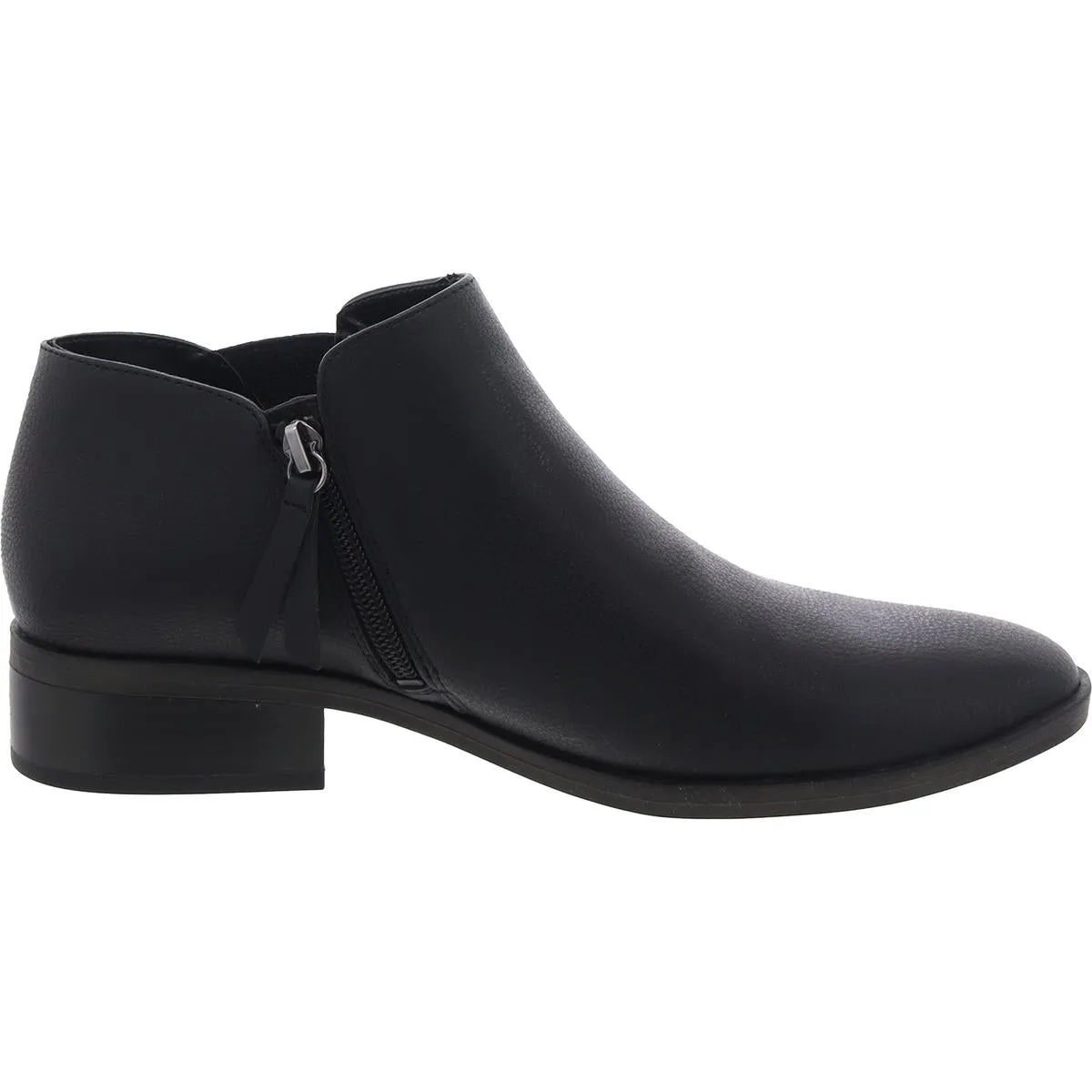 Womens Zipper Manmade Block Heels
