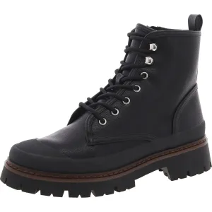 Womens Zipper Manmade Combat & Lace-Up Boots