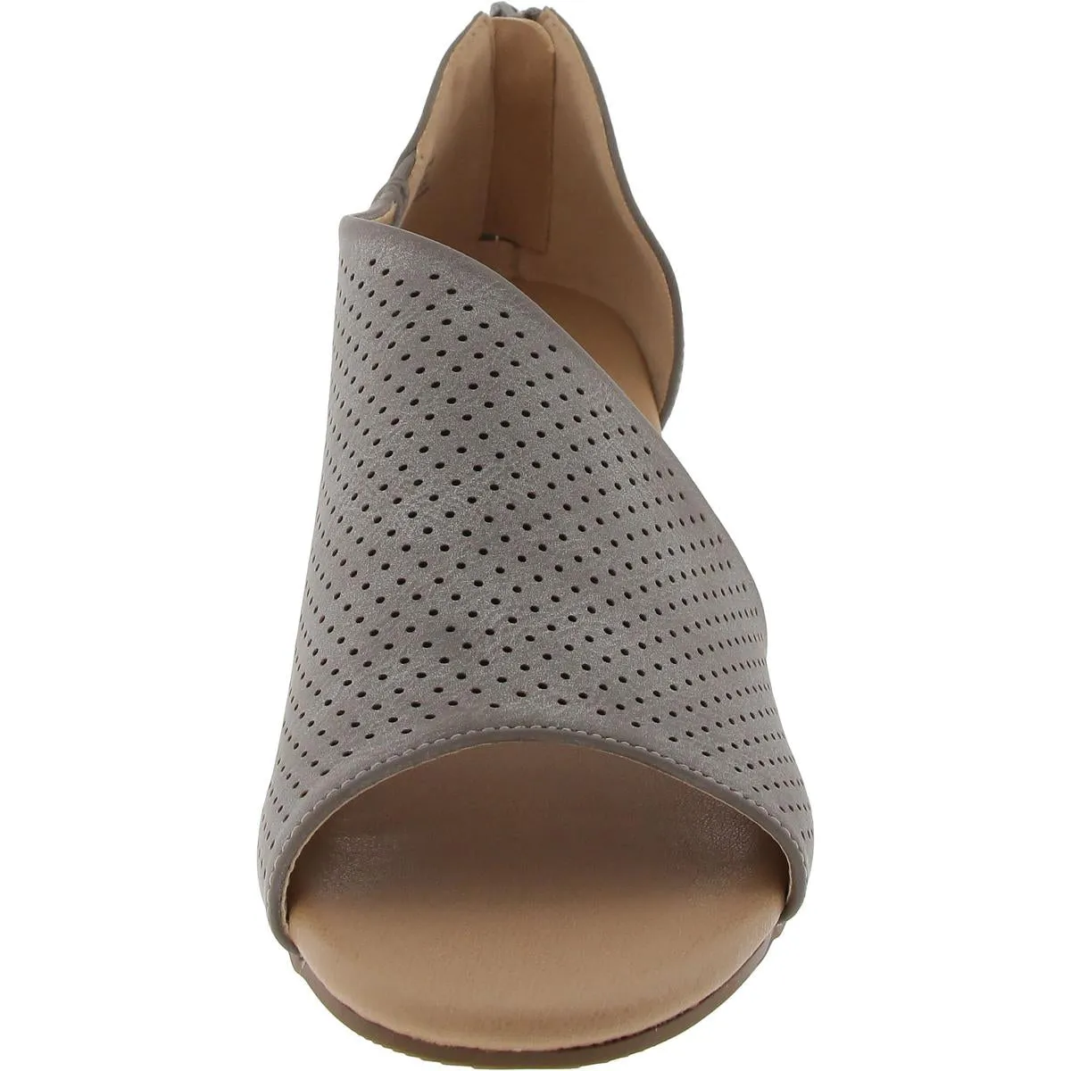Womens Zipper Manmade Wedge Heels