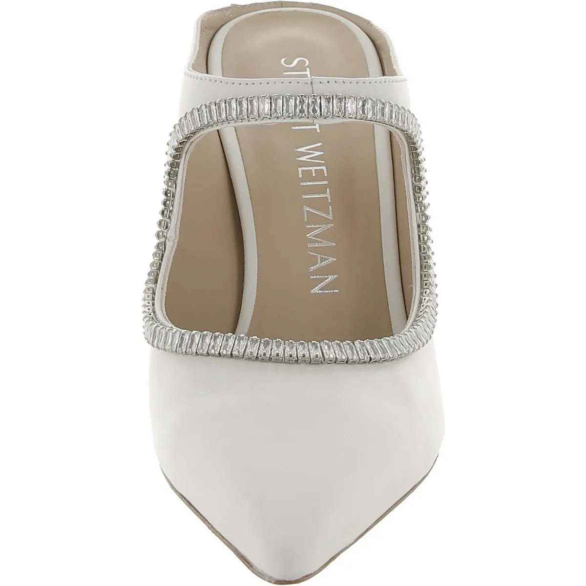 Xcrve Crystal Womens Leather Cut-Out Mules