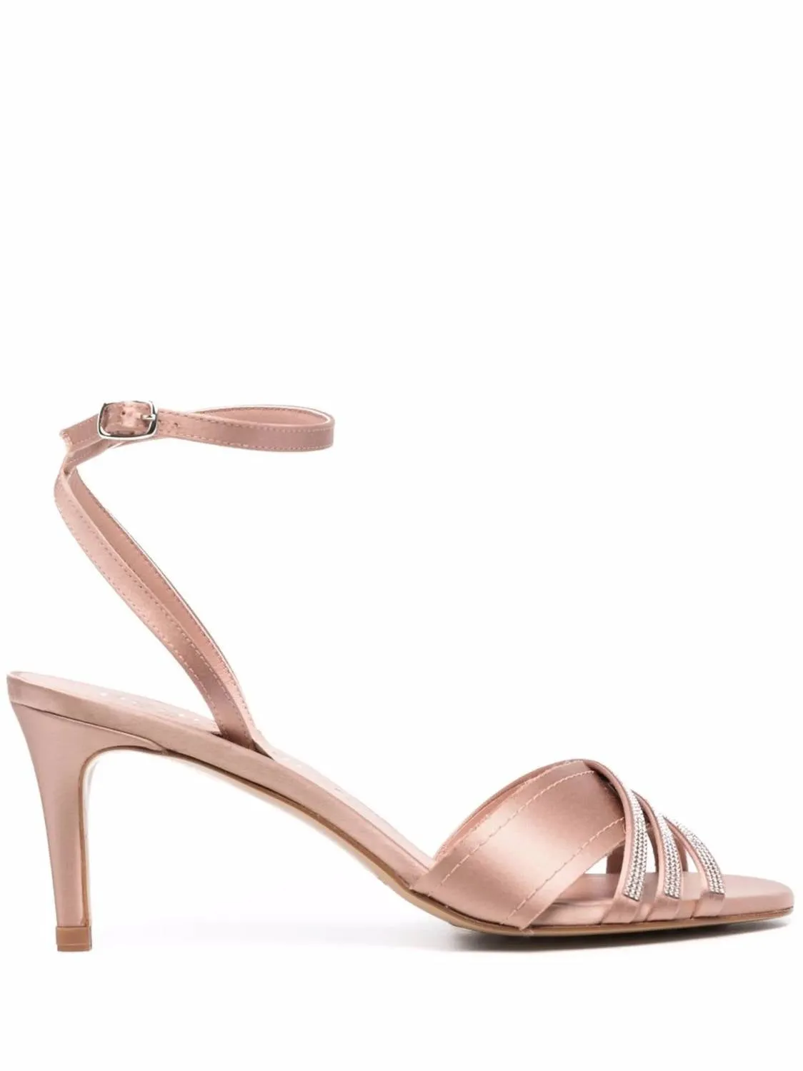 Xilia Heeled Sandals In Bisque Satin