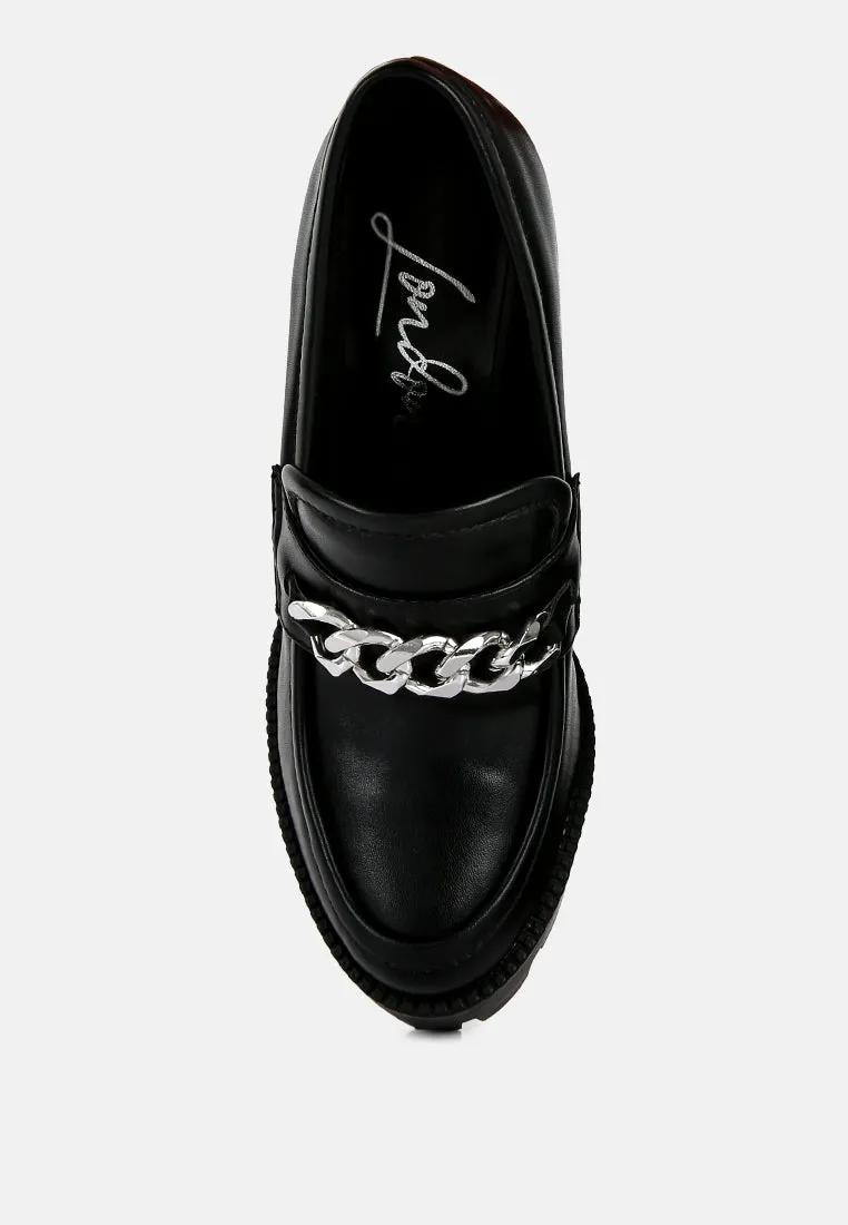 y2k chunky high block heeled loafers