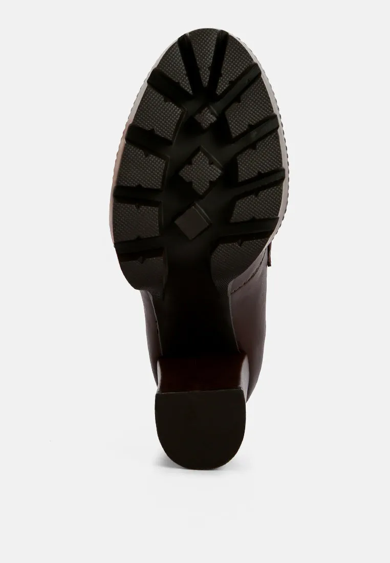 y2k chunky high block heeled loafers