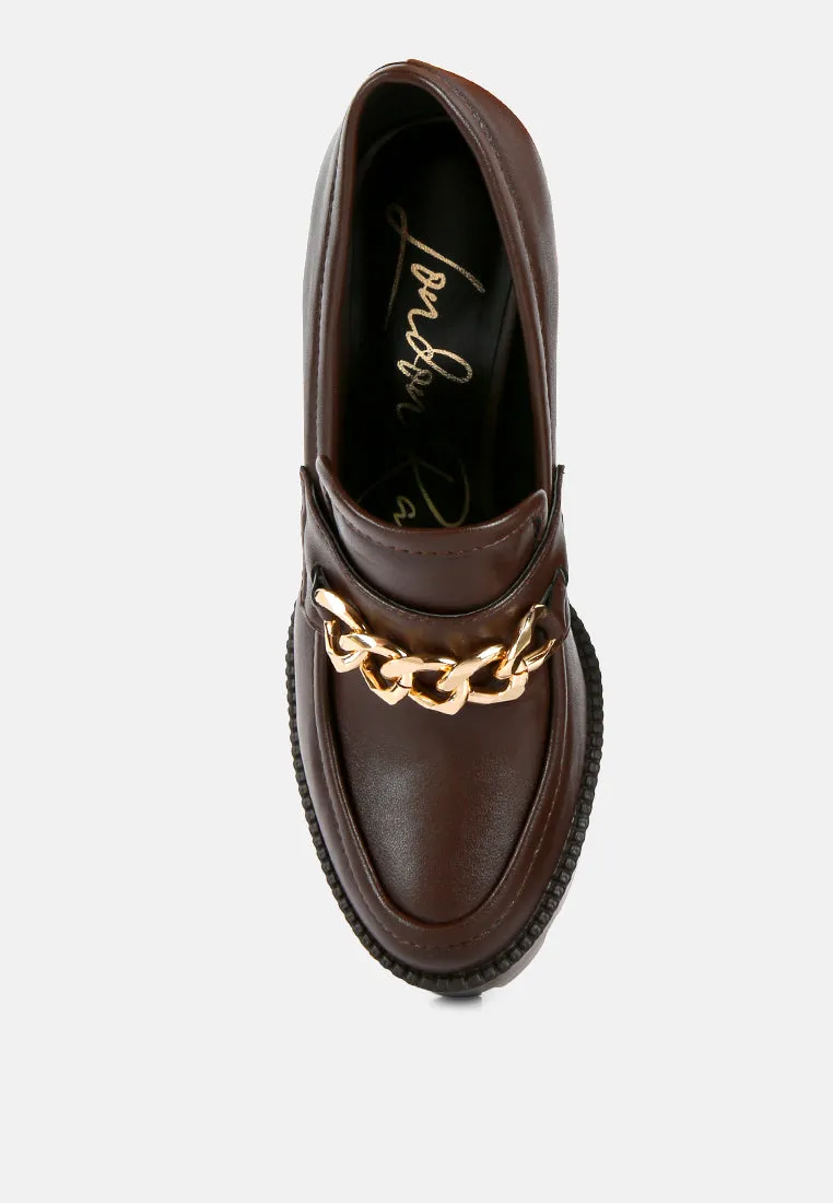 y2k chunky high block heeled loafers
