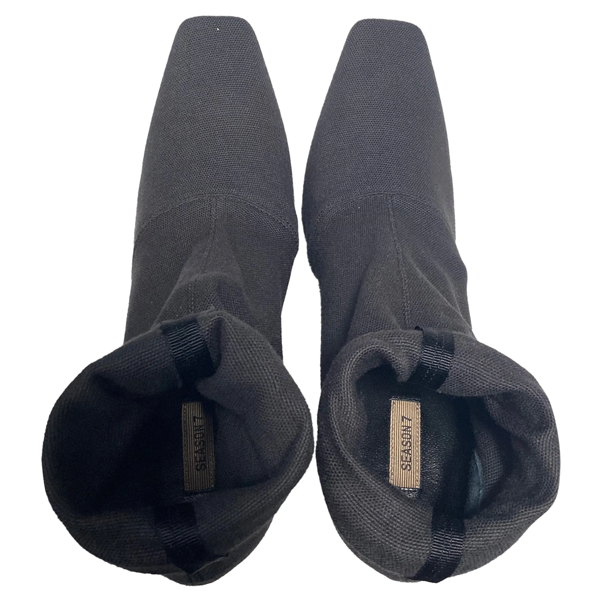 Yeezy Season 7 Sock Ankle Boots in Black Canvas