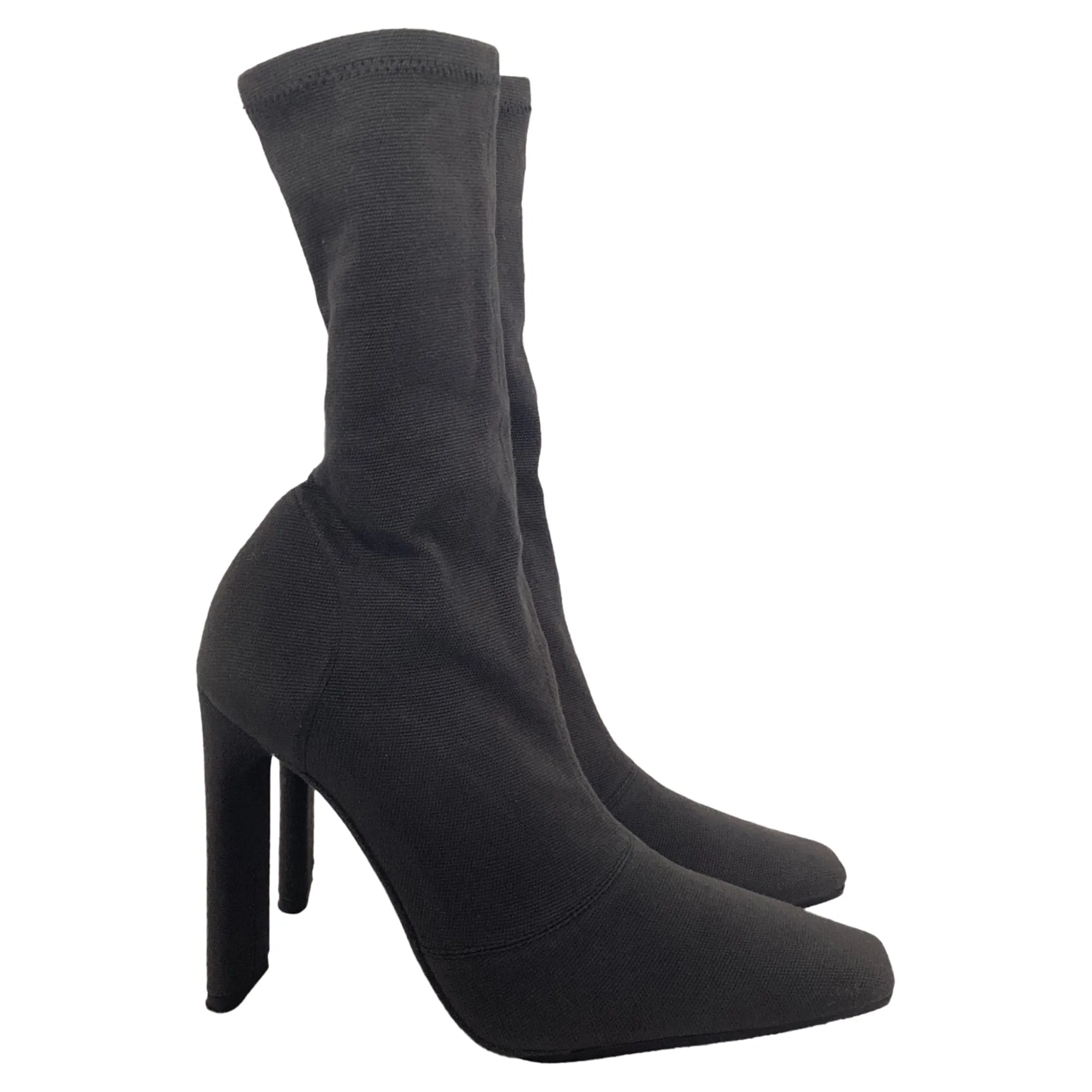 Yeezy Season 7 Sock Ankle Boots in Black Canvas
