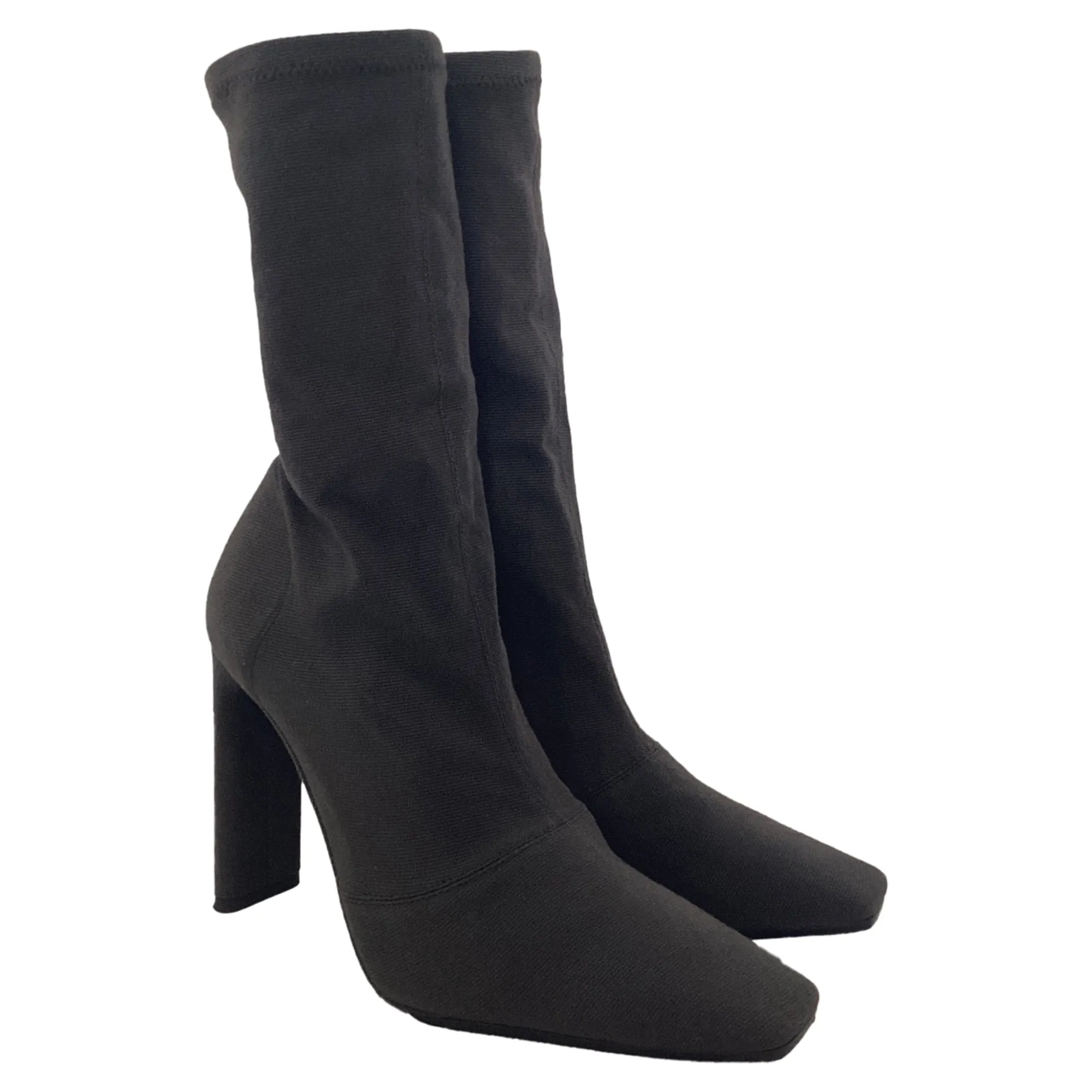 Yeezy Season 7 Sock Ankle Boots in Black Canvas