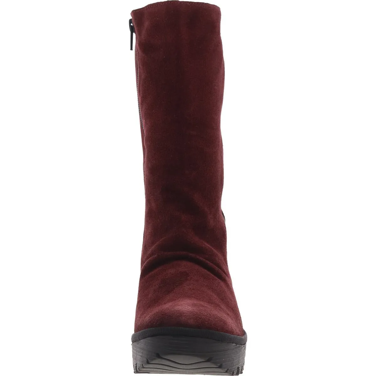 Yemy 408 Womens Zipper Suede Mid-Calf Boots