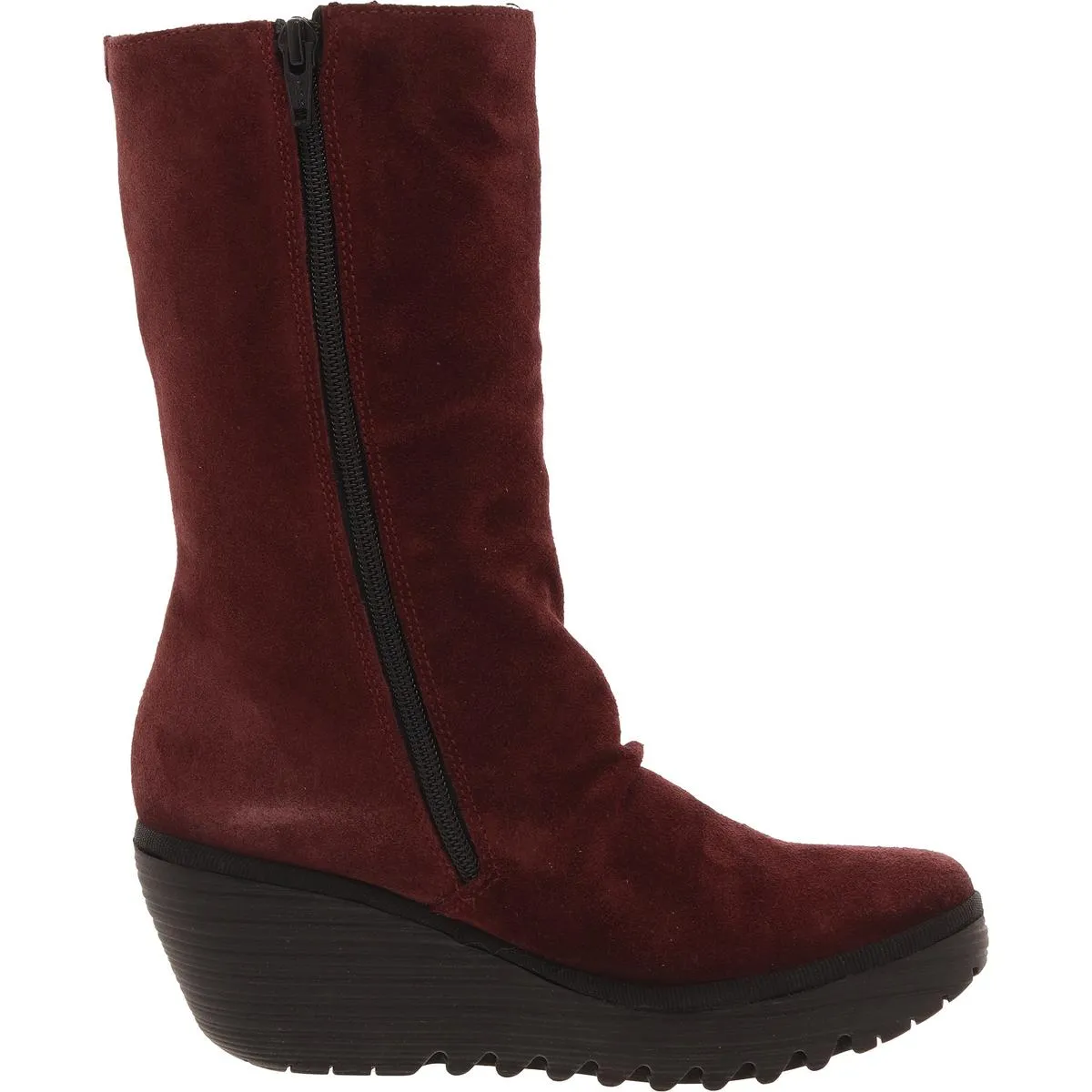 Yemy 408 Womens Zipper Suede Mid-Calf Boots