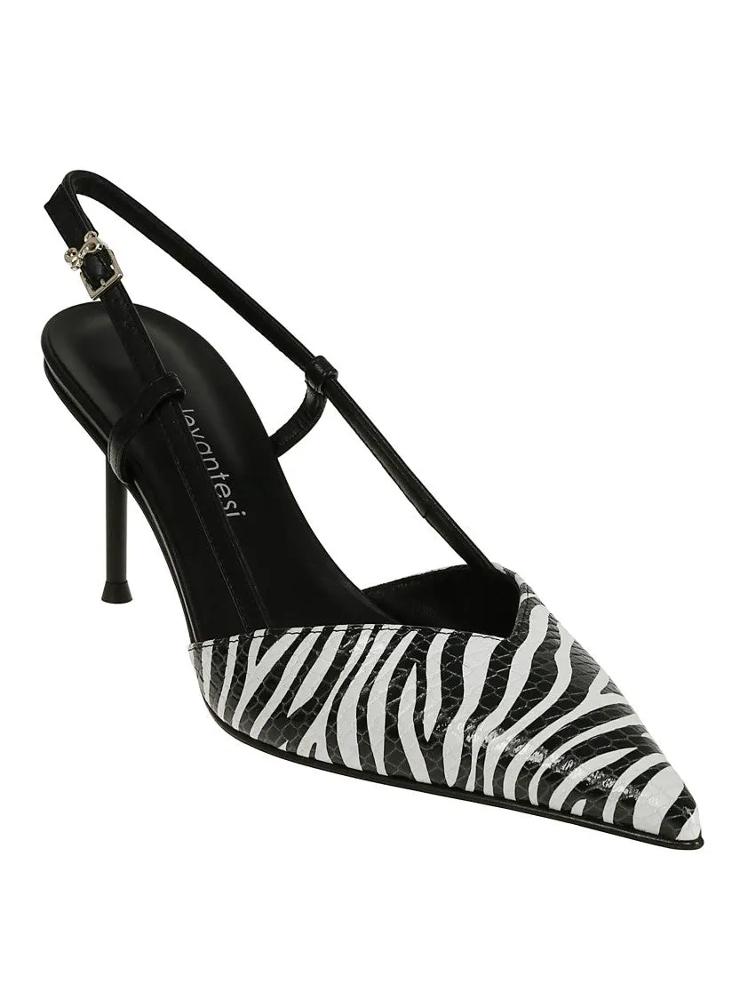 Zebra Print Slingback Stiletto Pump