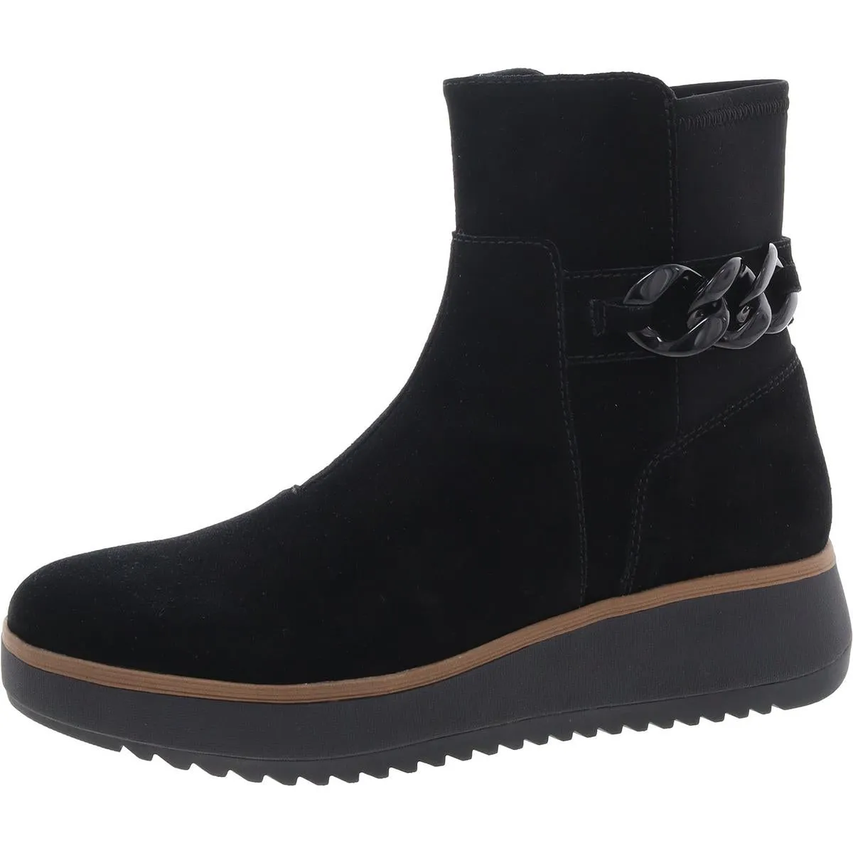 ZYLAH ROSE Womens Leather Wedge Ankle Boots