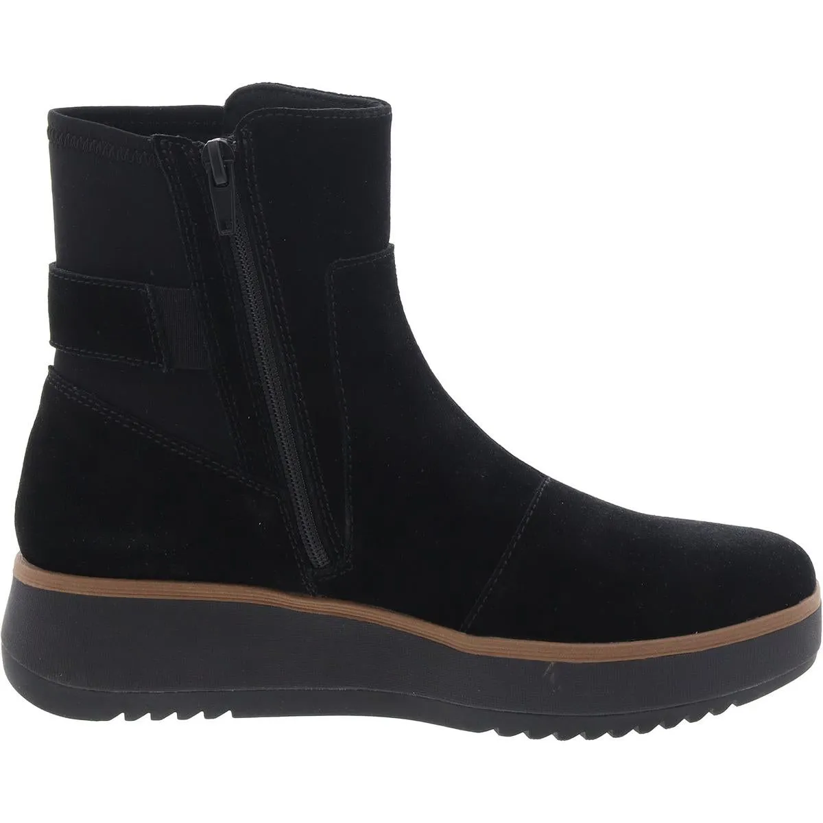 ZYLAH ROSE Womens Leather Wedge Ankle Boots