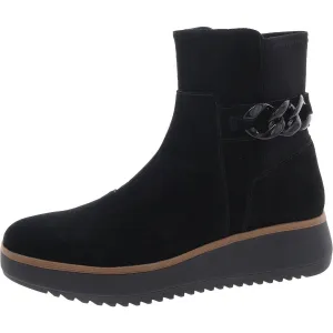 ZYLAH ROSE Womens Leather Wedge Ankle Boots