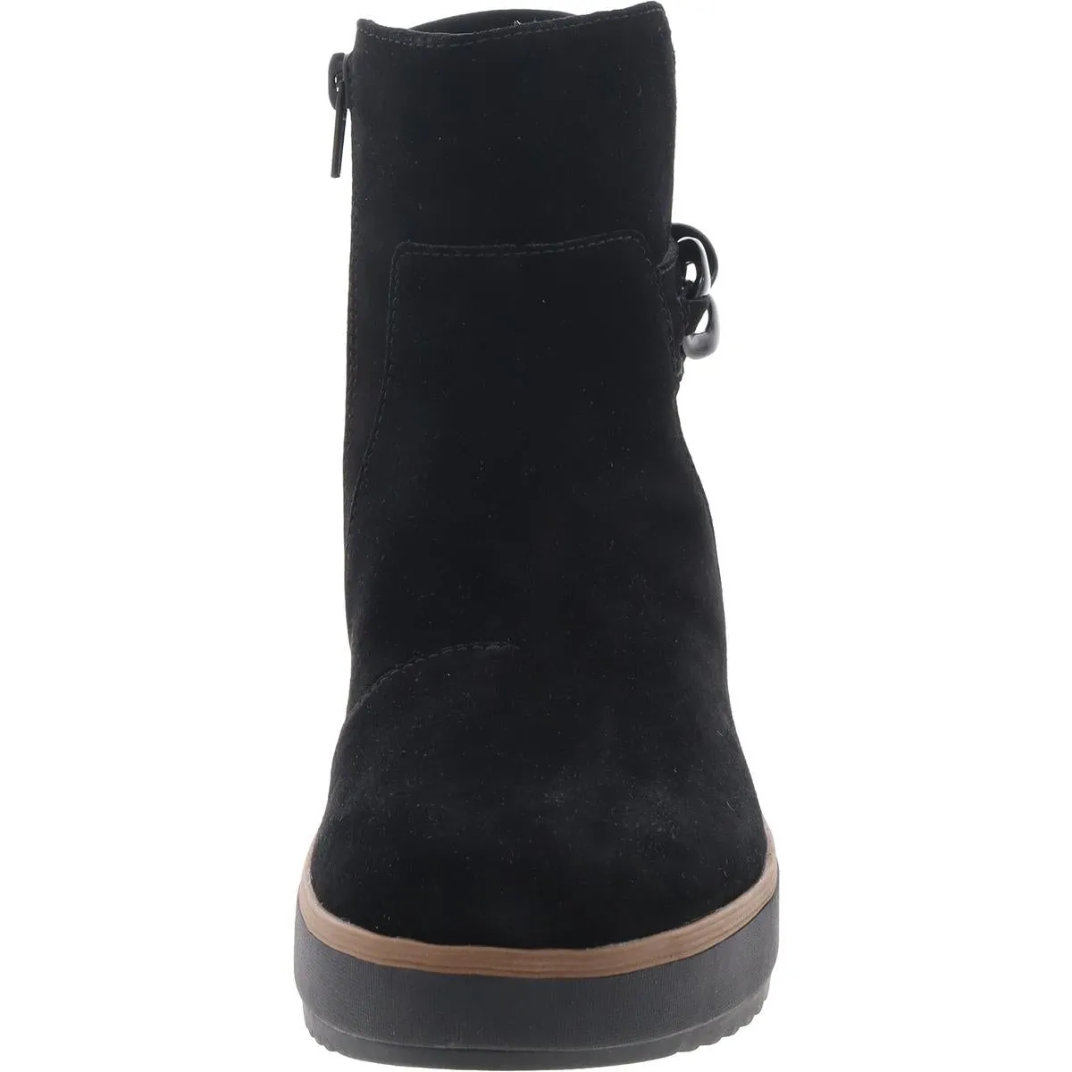ZYLAH ROSE Womens Leather Wedge Ankle Boots